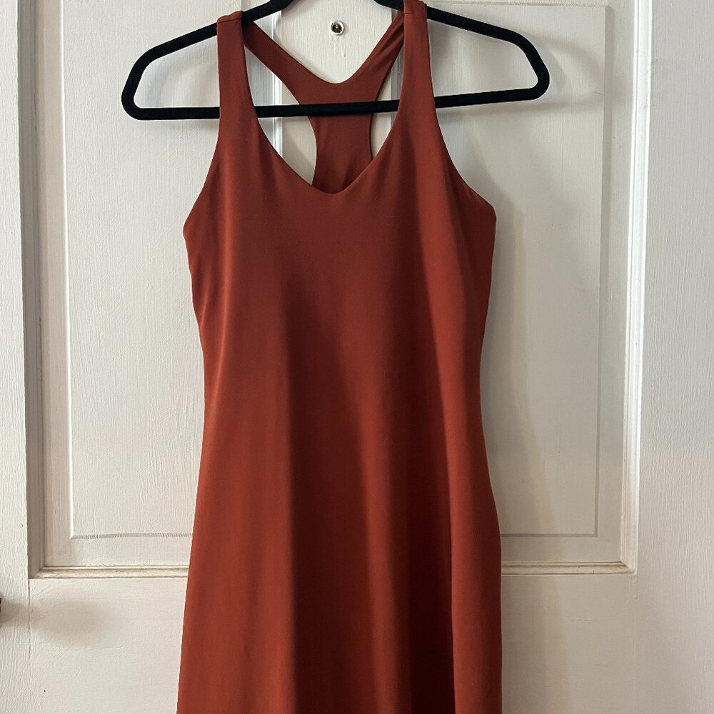 Girlfriend Collective Racerback Lola Exercise Dress - Size M - Rust Red